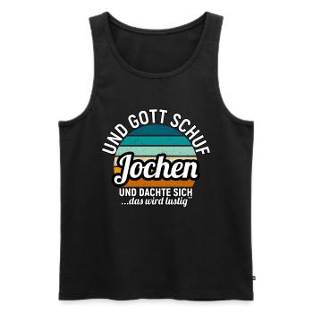 Jochen - Männer Premium Bio Tank Top - Schwarz - Vorne - AI Model Male 178 light (178cm)