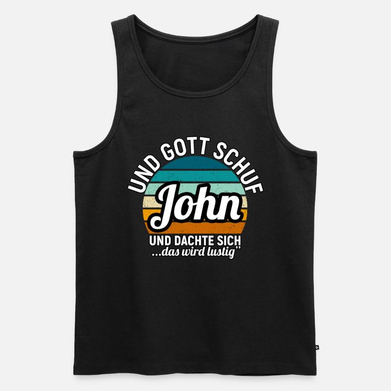 John - Männer Premium Bio Tank Top - Schwarz