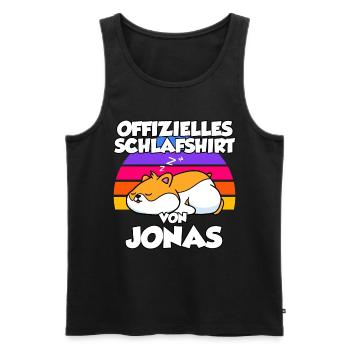 Offizielles Schlafshirt Von Jonas - Männer Premium Bio Tank Top - Schwarz - Vorne - Michal (187cm)