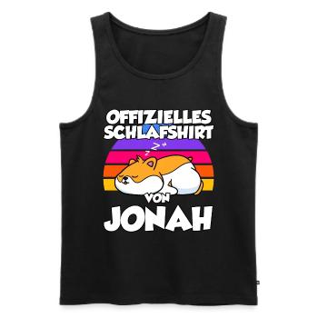 Offizielles Schlafshirt Von Jonah - Männer Premium Bio Tank Top - Schwarz - Vorne - Michal (187cm)