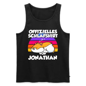 Offizielles Schlafshirt Von Jonathan - Männer Premium Bio Tank Top - Schwarz - Vorne - AI Model Male 178 light (178cm)
