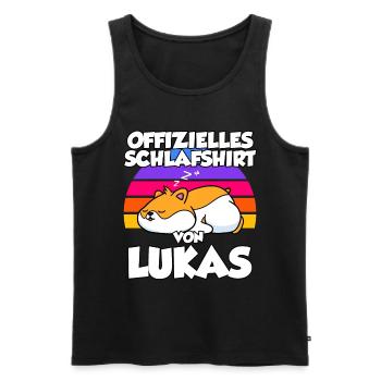 Offizielles Schlafshirt Von Lukas - Männer Premium Bio Tank Top - Schwarz - Vorne - Michal (187cm)