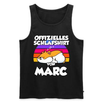 Offizielles Schlafshirt Von Marc - Männer Premium Bio Tank Top - Schwarz - Vorne - AI Model Male 178 light (178cm)