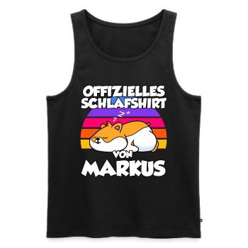 Offizielles Schlafshirt Von Markus - Männer Premium Bio Tank Top - Schwarz - Vorne - Michal (187cm)