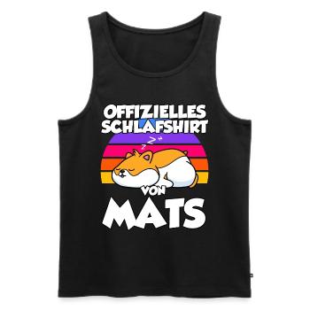 Offizielles Schlafshirt Von Mats - Männer Premium Bio Tank Top - Schwarz - Vorne - AI Model Male 178 light (178cm)