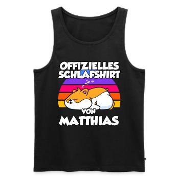 Offizielles Schlafshirt Von Matthias - Männer Premium Bio Tank Top - Schwarz - Vorne - AI Model Male 178 light (178cm)