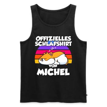 Offizielles Schlafshirt Von Michel - Männer Premium Bio Tank Top - Schwarz - Vorne - AI Model Male 178 light (178cm)
