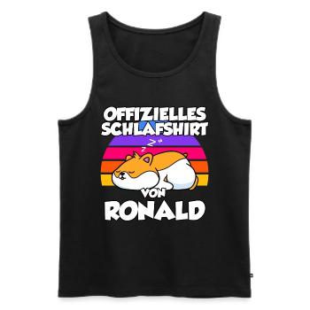 Offizielles Schlafshirt Von Ronald - Männer Premium Bio Tank Top - Schwarz - Vorne - Michal (187cm)