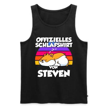 Offizielles Schlafshirt Von Steven - Männer Premium Bio Tank Top - Schwarz - Vorne - Michal (187cm)