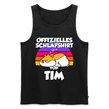 Offizielles Schlafshirt Von Tim - Männer Premium Bio Tank Top - Schwarz - Vorne - AI Model Male 178 light (178cm)
