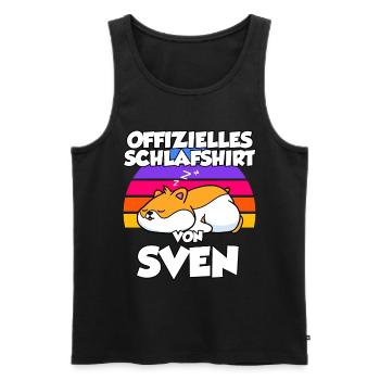 Offizielles Schlafshirt Von Sven - Männer Premium Bio Tank Top - Schwarz - Vorne - AI Model Male 178 light (178cm)