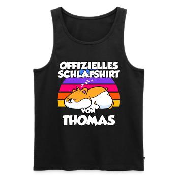 Offizielles Schlafshirt Von Thomas - Männer Premium Bio Tank Top - Schwarz - Vorne - Michal (187cm)