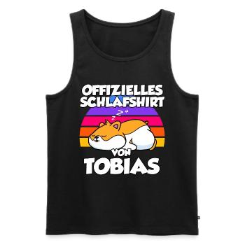Offizielles Schlafshirt Von Tobias - Männer Premium Bio Tank Top - Schwarz - Vorne - Michal (187cm)
