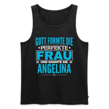 Conception du nom d’Angelina - Débardeur bio Premium Homme - noir - Devant - Michal (187cm)