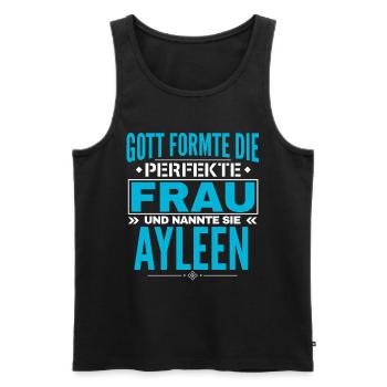 Ayleen Name Design - Männer Premium Bio Tank Top - Schwarz - Vorne - AI Model Male 178 light (178cm)