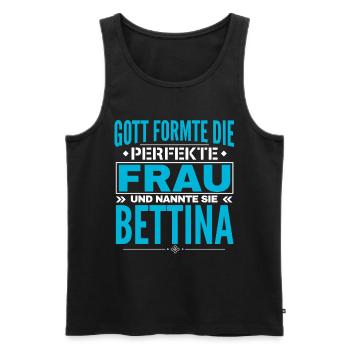 Bettina Name Design - Männer Premium Bio Tank Top - Schwarz - Vorne - Michal (187cm)