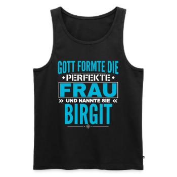 Birgit Name Design - Männer Premium Bio Tank Top - Schwarz - Vorne - AI Model Male 178 light (178cm)