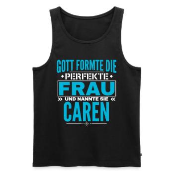 Caren Name Design - Männer Premium Bio Tank Top - Schwarz - Vorne - Michal (187cm)
