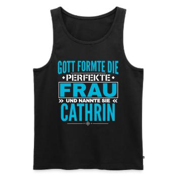 Cathrin Name Design - Männer Premium Bio Tank Top - Schwarz - Vorne - AI Model Male 178 light (178cm)