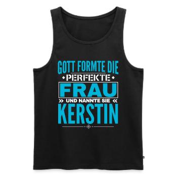Kerstin Name Design - Männer Premium Bio Tank Top - Schwarz - Vorne - AI Model Male 178 light (178cm)