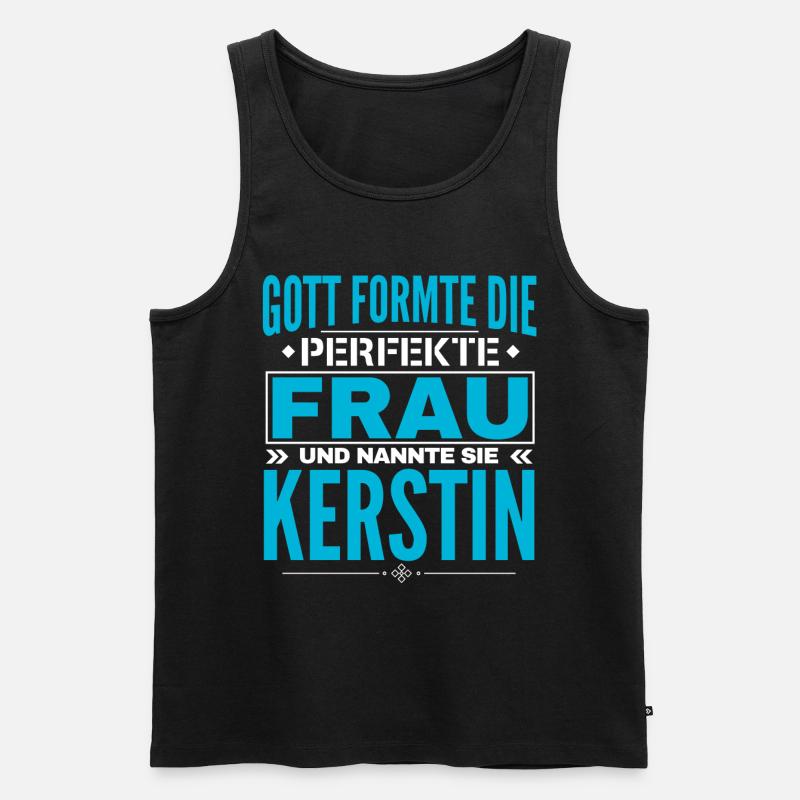 Kerstin Name Design - Männer Premium Bio Tank Top - Schwarz
