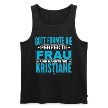Kristiane Name Design - Männer Premium Bio Tank Top - Schwarz - Vorne - Michal (187cm)
