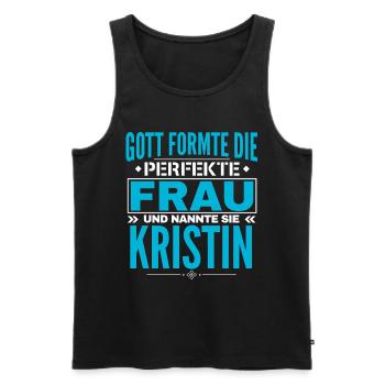 Kristin Name Design - Männer Premium Bio Tank Top - Schwarz - Vorne - AI Model Male 178 light (178cm)
