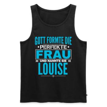 Louise Name Design - Männer Premium Bio Tank Top - Schwarz - Vorne - AI Model Male 178 light (178cm)