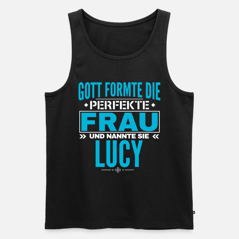 Lucy Name Design - Männer Premium Bio Tank Top - Schwarz