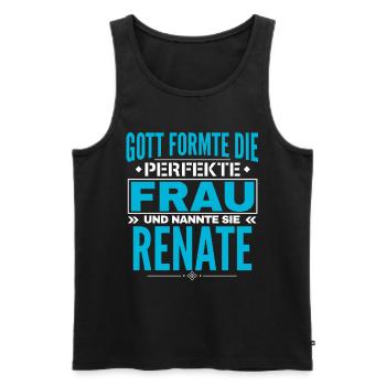 Conception du nom Renate - Débardeur bio Premium Homme - noir - Devant - Michal (187cm)