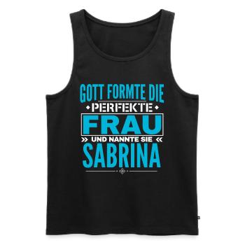 Sabrina Name Design - Männer Premium Bio Tank Top - Schwarz - Vorne - AI Model Male 178 light (178cm)