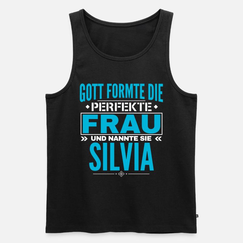 Silvia Name Design - Männer Premium Bio Tank Top - Schwarz