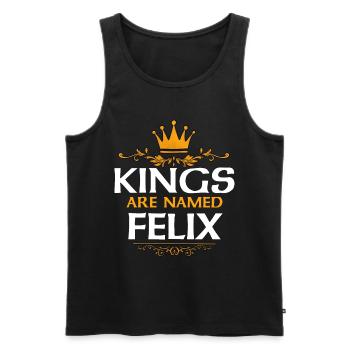 Felix - Männer Premium Bio Tank Top - Schwarz - Vorne - Michal (187cm)