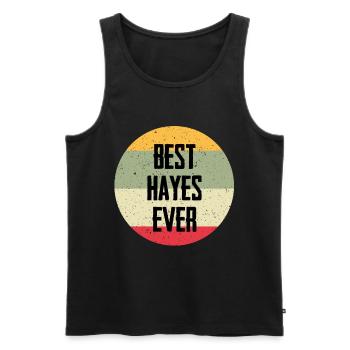 Best Hayes Ever - Männer Premium Bio Tank Top - Schwarz - Vorne - Michal (187cm)