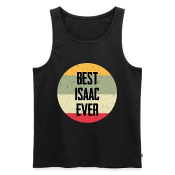 Best Isaac Ever - Männer Premium Bio Tank Top - Schwarz - Vorne - AI Model Male 178 light (178cm)