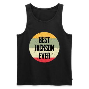 Best Jackson Ever - Men's Premium Organic Tank Top - black - Front - AI Model Male 178 light (178cm)