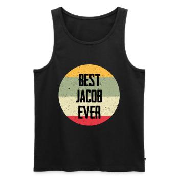 Le meilleur Jacob de tous les temps - Débardeur bio Premium Homme - noir - Devant - AI Model Male 178 light (178cm)