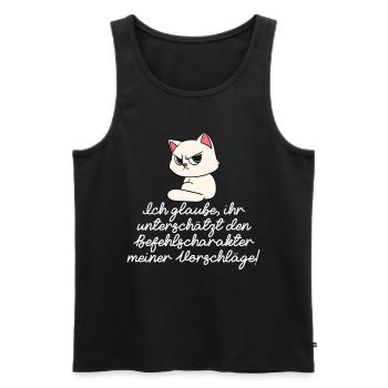 Katze Diva Befehle - Männer Premium Bio Tank Top - Schwarz - Vorne - Michal (187cm)