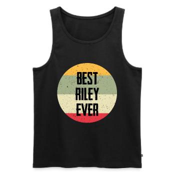 Le meilleur Riley de tous les temps - Débardeur bio Premium Homme - noir - Devant - AI Model Male 178 light (178cm)