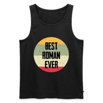Best Roman Ever - Männer Premium Bio Tank Top - Schwarz - Vorne - AI Model Male 178 light (178cm)