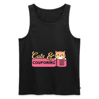 Coupon Shopper Discount Couponer Discount Sale - Men's Premium Organic Tank Top - black - Front - AI Model Male 178 light (178cm)