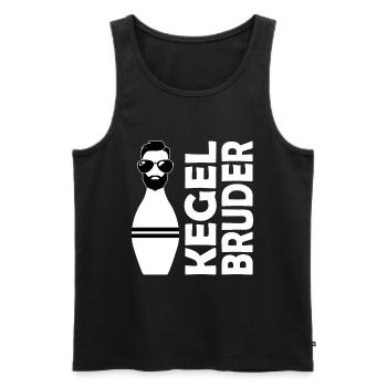Kegelbruder im Kegelverein und Kegelclub - Männer Premium Bio Tank Top - Schwarz - Vorne - Michal (187cm)