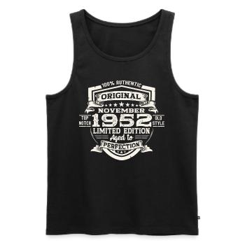 Original November 1952 70th birthday gift - Men's Premium Organic Tank Top - black - Front - Michal (187cm)