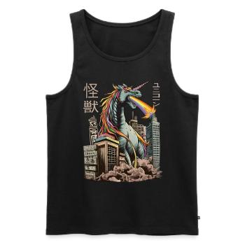 Kaiju Licorne Monstre Japonais Anime Manga - Débardeur bio Premium Homme - noir - Devant - AI Model Male 178 light (178cm)