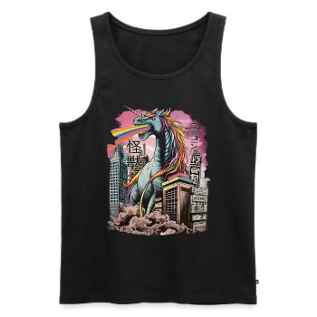Kaiju Licorne Monstre Japonais Anime Manga - Débardeur bio Premium Homme - noir - Devant - AI Model Male 178 light (178cm)
