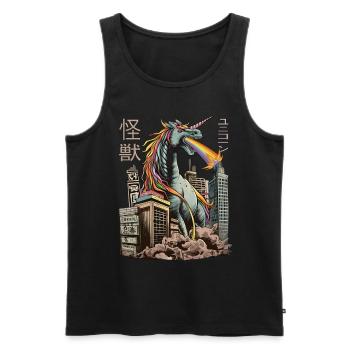 Kaiju Licorne Monstre Japonais Anime Manga - Débardeur bio Premium Homme - noir - Devant - AI Model Male 178 light (178cm)