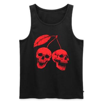 Cherry skulls - Men's Premium Organic Tank Top - black - Front - AI Model Male 178 light (178cm)