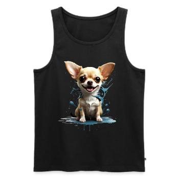 CHIEN CHIHUAHUA - Débardeur bio Premium Homme - noir - Devant - Michal (187cm)