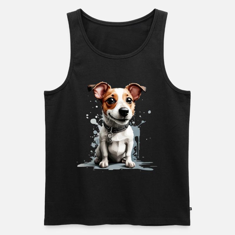 HUND JACK RUSSEL TERRIER - Männer Premium Bio Tank Top - Schwarz