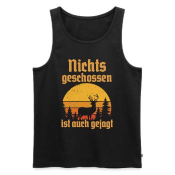 Jäger Jagd Hirsch Rotwild Jagen Jungjäger - Männer Premium Bio Tank Top - Schwarz - Vorne - AI Model Male 178 light (178cm)